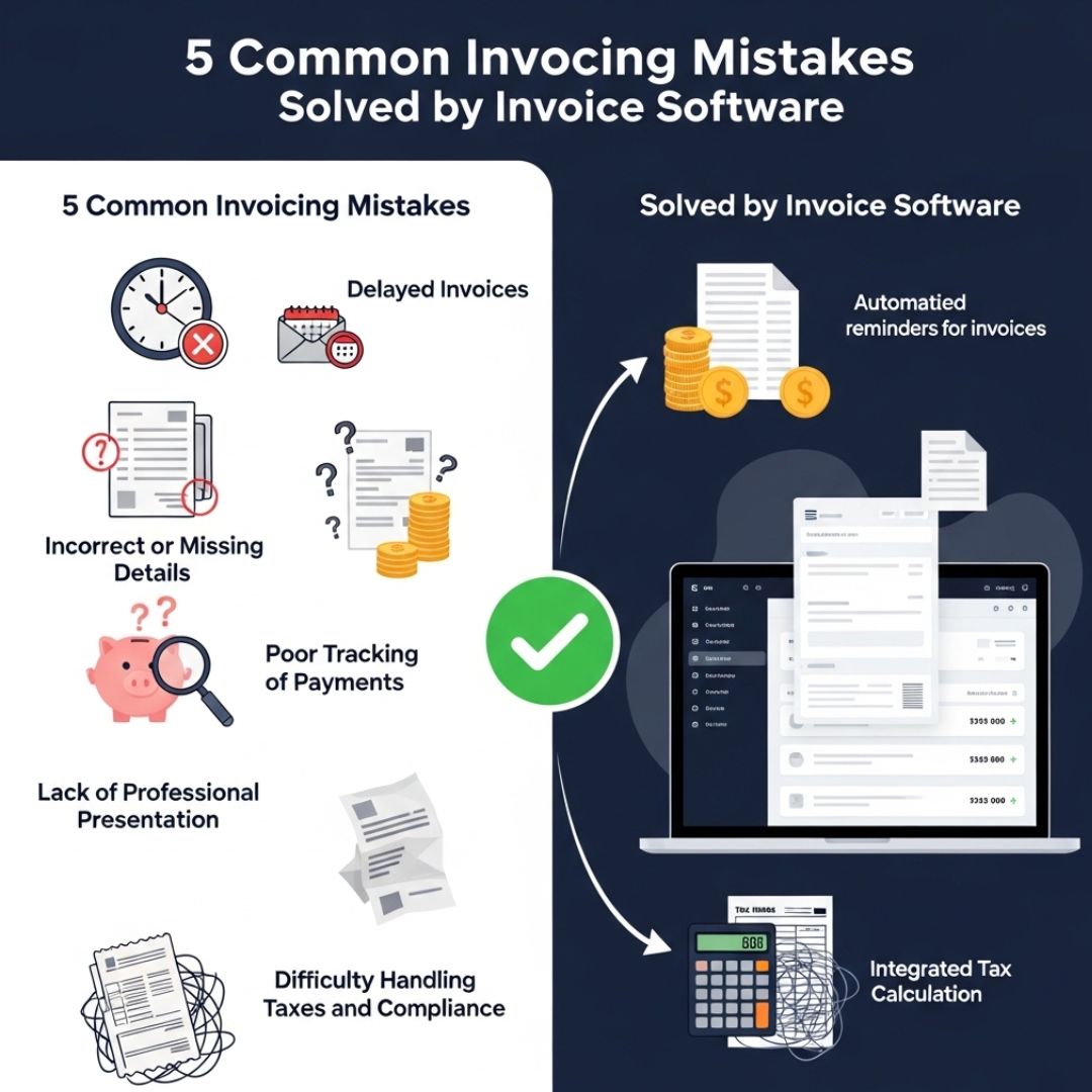 5 Common Invoicing Mistakes Solved by Invoice Software